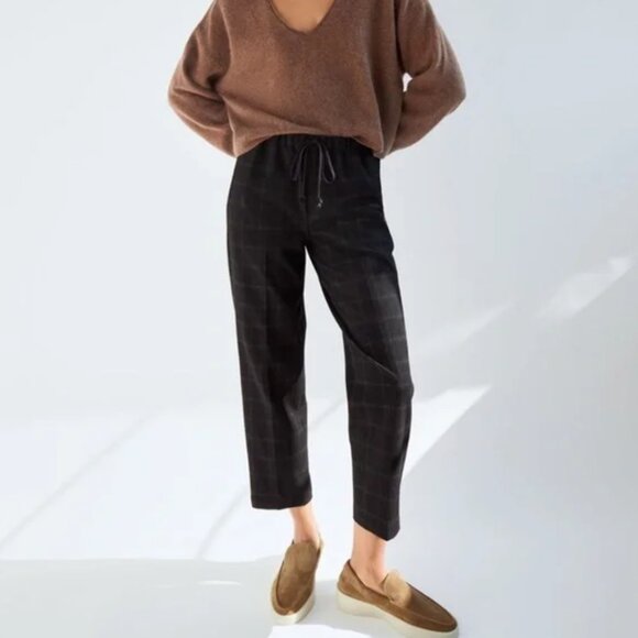 Aritzia The Group Babaton Jimmy Plaid Drawstring Pants - Size Extra Small - Picture 1 of 9